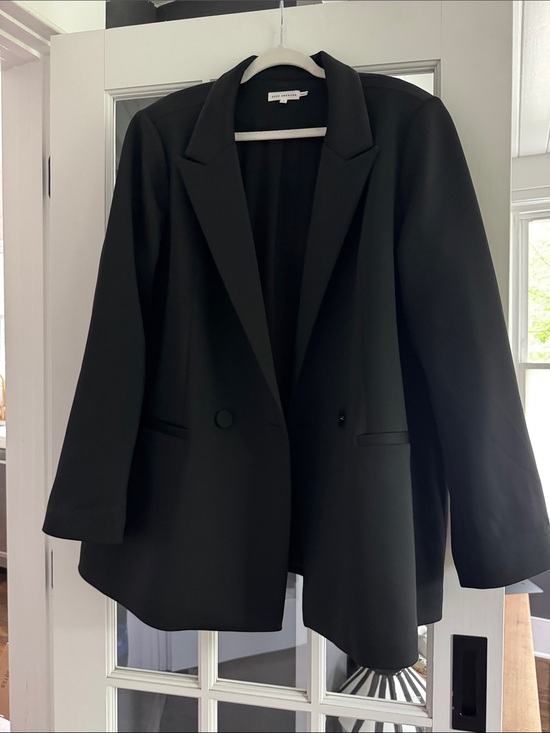Good American Jackets & Blazers - Good American SCUBA Black Oversized Tailored Blazer